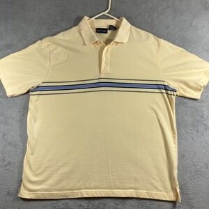 Puritan Polo Shirt Men XL Yellow Striped Golf Preppy Cotton Blend Casual SS
